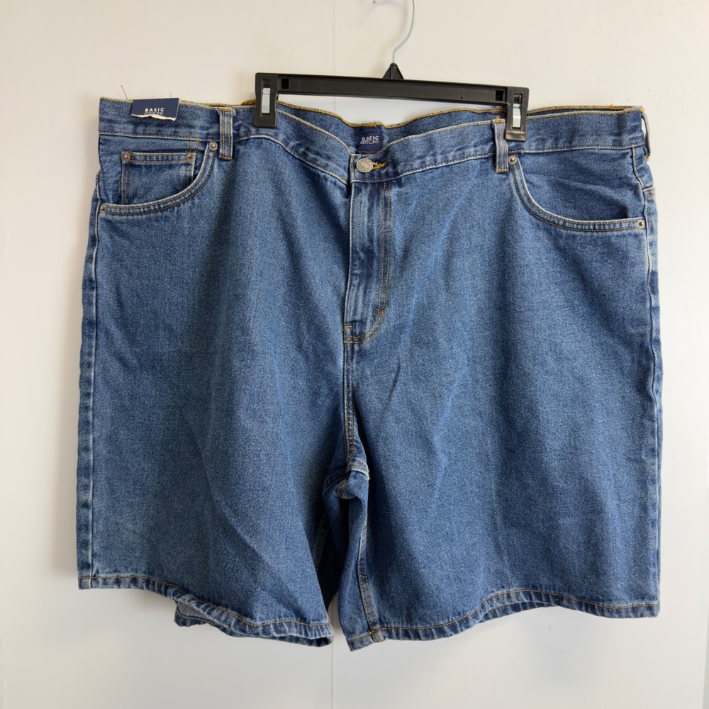 Basic Editions Mens Size 50 Denim Shorts Blue Medium Wash 100%‎ Cotton 10 Inseam
